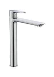Roca Cala extended height smooth body basin mixer 3/8" flexible tails, Cold Start A5A346EC00