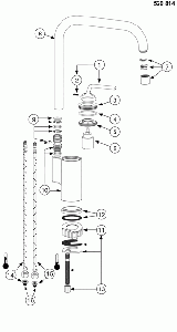 BLANCO AJARIS Lever Chrome 121792 Post 01/2015	 Models Diagram Item No 1
