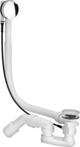 Viega Drain-Outlet-Simplex,Overflow,Sz:40/50x725mm,Plastic/Chromium,Viega,616846,
