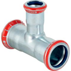 GEBERIT Mapress CSt. Tee, Red. FKM d22mm 