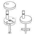 HARO C4602G SoftClose classic hinge BVO - toggle bolts, stainless steel 1 set   408342