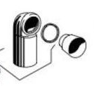 Valsir Evolut - Undercounter Cistern  364052 Bend for wall-hung pan with  seal D 90 x 110 x L 230