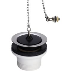 Viega drain valve 106140 G 2000 2000 / 2xDN 70, plastic white, with chain holder / ball chain