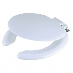 Wirquin Celmac CRESCENT ADULT "A" Toilet Seat - Stainless steel hinges, seat and cover with stainless steel hinge - white SCR12WH