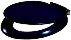 Wirquin Celmac Sonata toilet seat with cover and hinges Black / Stainless Steel Hinges SSO15BL / 5017134132212