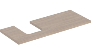 Geberit ONE washtop, left cut-out, for lay-on washbasin, bowl shape: B=120cm, H=3cm, T=47cm, oak / wood-textured melamine  505.295.00.5