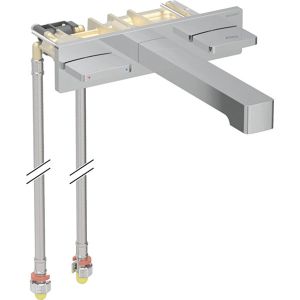 ONE washbasin tap, square design, wall-mounted, two-handle mixer, for concealed function box  116.461.21.1