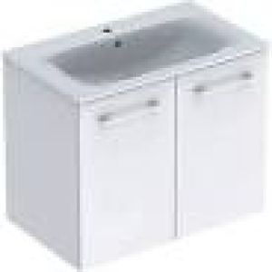 Selnova Square 80 cm Slim Basin & Two Door Vanity Unit, Hickory 501.258.00.1