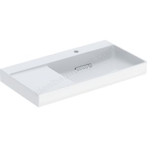 Geberit ONE washbasin, vertical outlet: B=60cm, T=48cm, Tap hole=central, Overflow=without, white / KeraTect  505.020.01.1