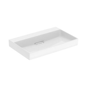 Geberit ONE washbasin, horizontal outlet: B=75cm, T=48cm, Tap hole=without, Overflow=without, white / KeraTect, glossy white   505.035.00.1