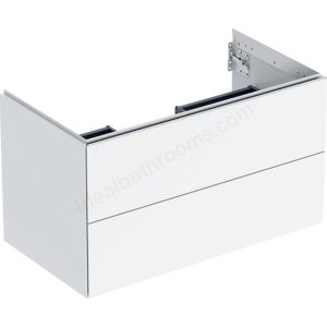 Geberit ONE cabinet for washbasin, with two drawers: Washbasin width=120cm, H=50.4cm, T=47cm, sand grey / high-gloss coated  505.265.00.4