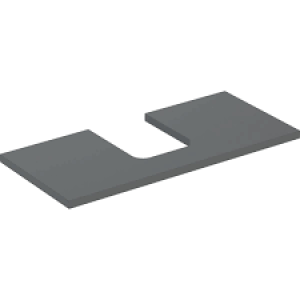 Geberit ONE washtop, central cut-out, for lay-on washbasin, bowl shape: B=105cm, H=3cm, T=47cm, lava / matt coated  505.274.00.3