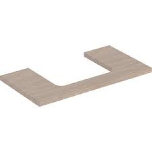Geberit ONE washtop, central cut-out, for lay-on washbasin: B=90cm, H=3cm, T=47cm, oak / wood-textured melamine  505.283.00.5