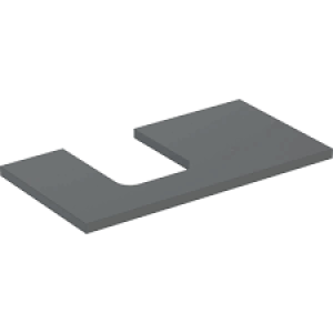 Geberit ONE washtop, left cut-out, for lay-on washbasin, bowl shape: B=90cm, H=3cm, T=47cm, lava / matt coated  505.293.00.3