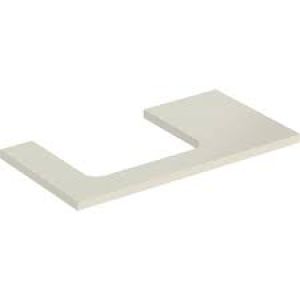 Geberit ONE washtop, left cut-out, for lay-on washbasin: B=90cm, H=3cm, T=47cm, sand grey / high-gloss coated  505.303.00.4