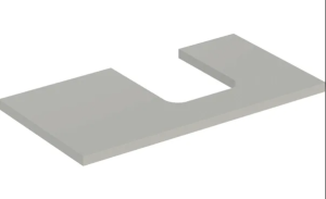 Geberit ONE washtop, right cut-out, for lay-on washbasin, bowl shape: B=90cm, H=3cm, T=47cm, greige / matt coated  505.313.00.7