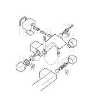 Roca - Thermostatic Control (Ag0021800R) (A524528800). Original faucet spare parts. Ref. A525554903