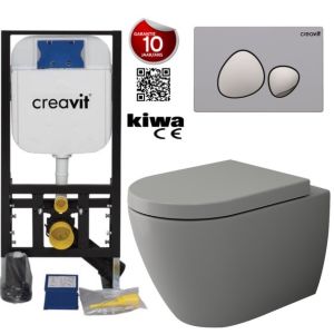 Hanging Toilet Set Complete Wall Closet Bocchi Jet-Flush Mat Gray Rimless incl Toilet seat  bbd02d08-d4d2-f8eb-d44e-4ee27aa70ca0