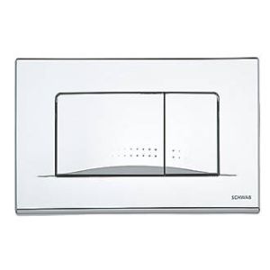 Fluidmaster Schwab Dots Duo 257429 Dual-Flush Flushing Plate  Bright Gloss Chrome
