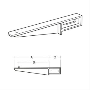 Ideal Standard Spares 40.5cm aluminium alloy build-in brackets with 35.5cm studs - pair -S921967
