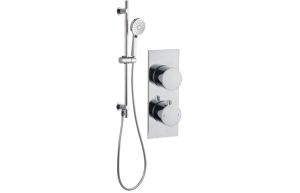 Round Shower Pack 8 - Sphere Slim Plate Single Outlet & Riser Kit DICMP0068