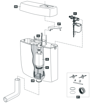 Schwab exposed flushing cistern 