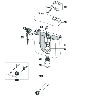  Schwab Exposed flushing cistern AP 102