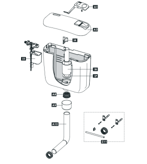  Schwab Exposed flushing cistern AP 100