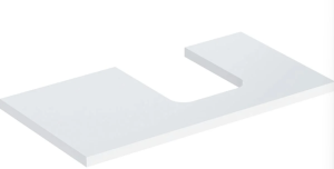 Geberit ONE washtop, right cut-out, for lay-on washbasin, bowl shape: B=90cm, H=3cm, T=47cm, white / high-gloss coated  505.313.00.1