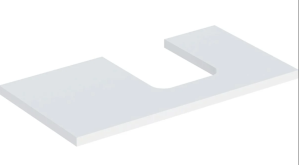 Geberit ONE washtop, right cut-out, for lay-on washbasin, bowl shape: B=90cm, H=3cm, T=47cm, white / matt coated  505.313.00.2