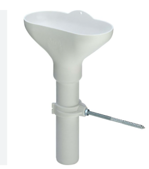 Viega funnel 113698 DN 40 x 240 mm, white plastic, with adjustable tube and wall bracket