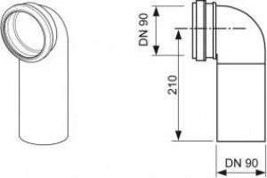 TECE profile 90° toilet connection elbow 9980067