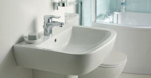 Tempo 55cm washbasin 1 taphole with basin mixer, waste and trap J5213 (550MM)