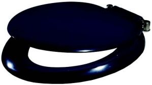 Wirquin Celmac Sonata toilet seat with cover and hinges Black / Stainless Steel Hinges SSO15BL / 5017134132212