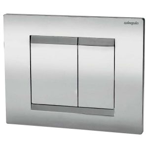 Shiny Chrome Essential dual flush control plate Wirquin Essential Chrome Flush Plate - 55950009