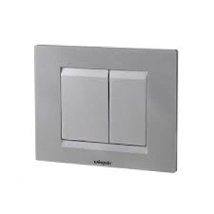 Wirquin Matt Chrome Essential dual flush control plate -55720349